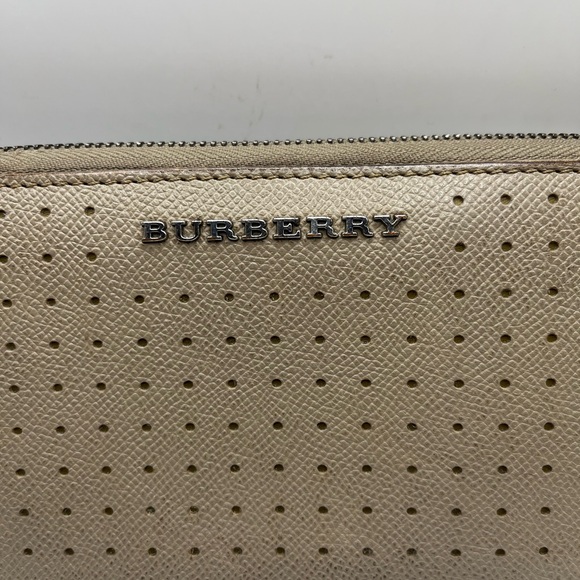 Burberry Elmore Pebbled Leather Zip-Around Wallet | Gray | $560 - Picture 2 of 12